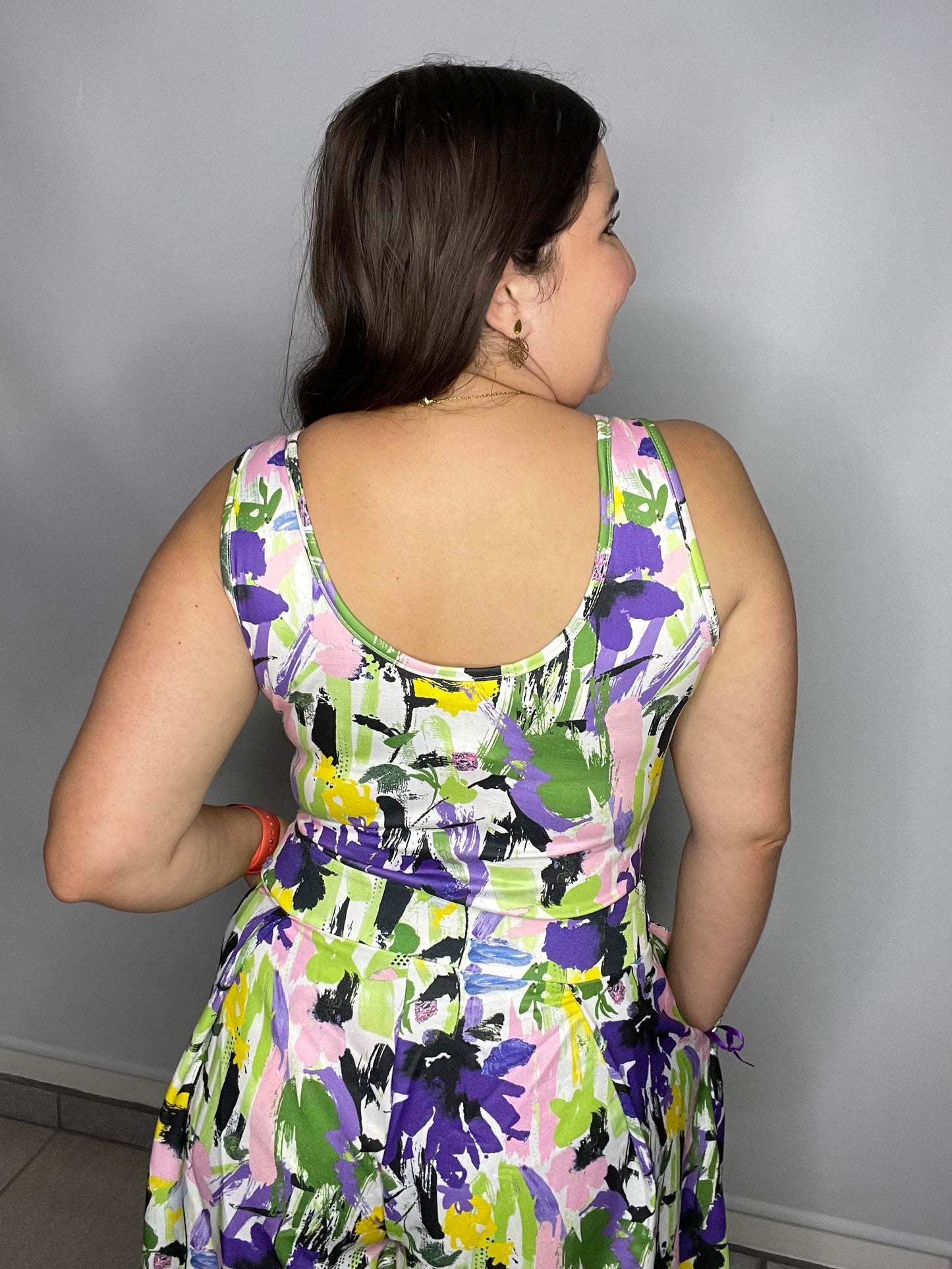 Floral and Paint Print Bodysuit