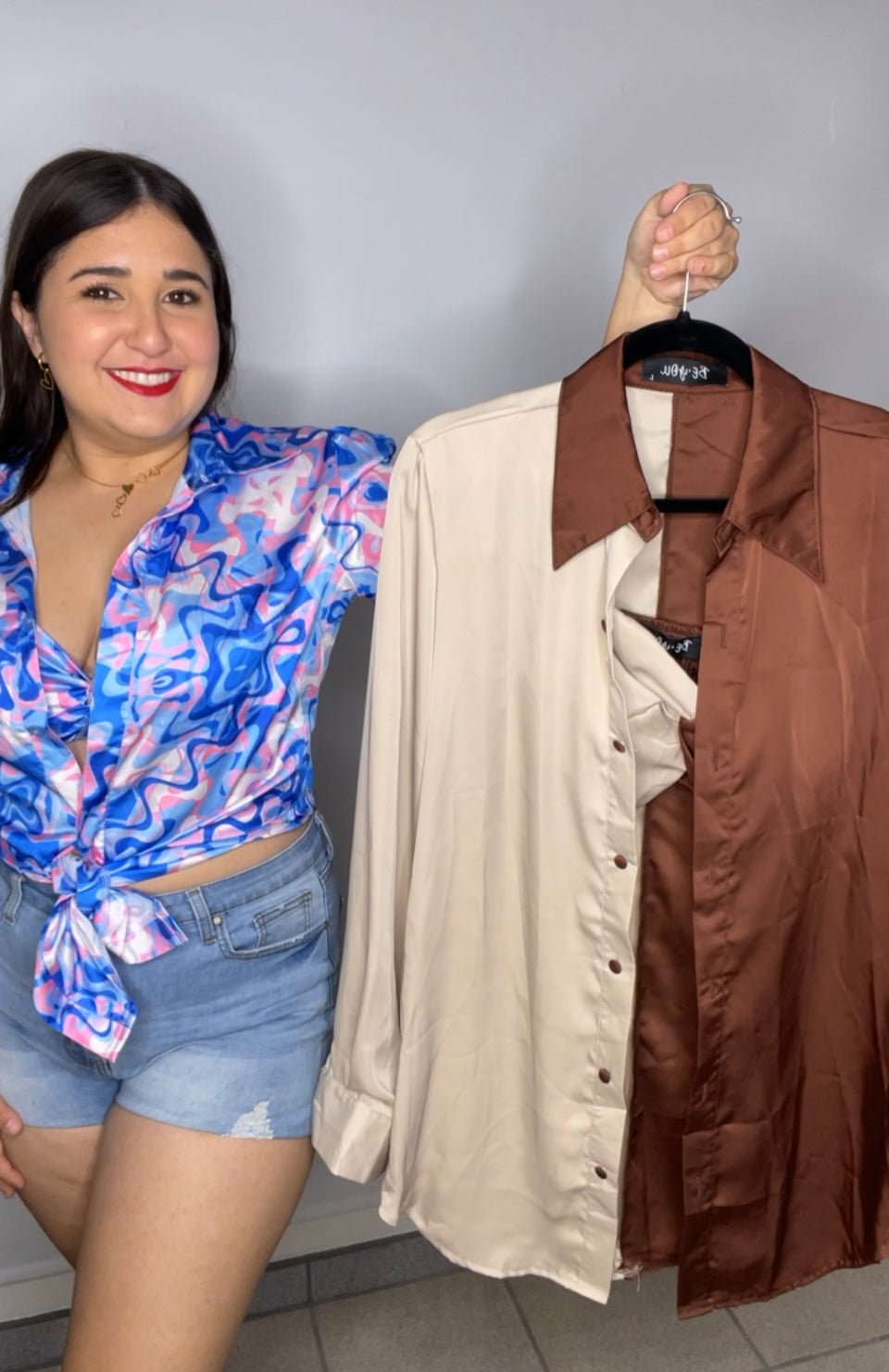 Bralette + Button Blouse