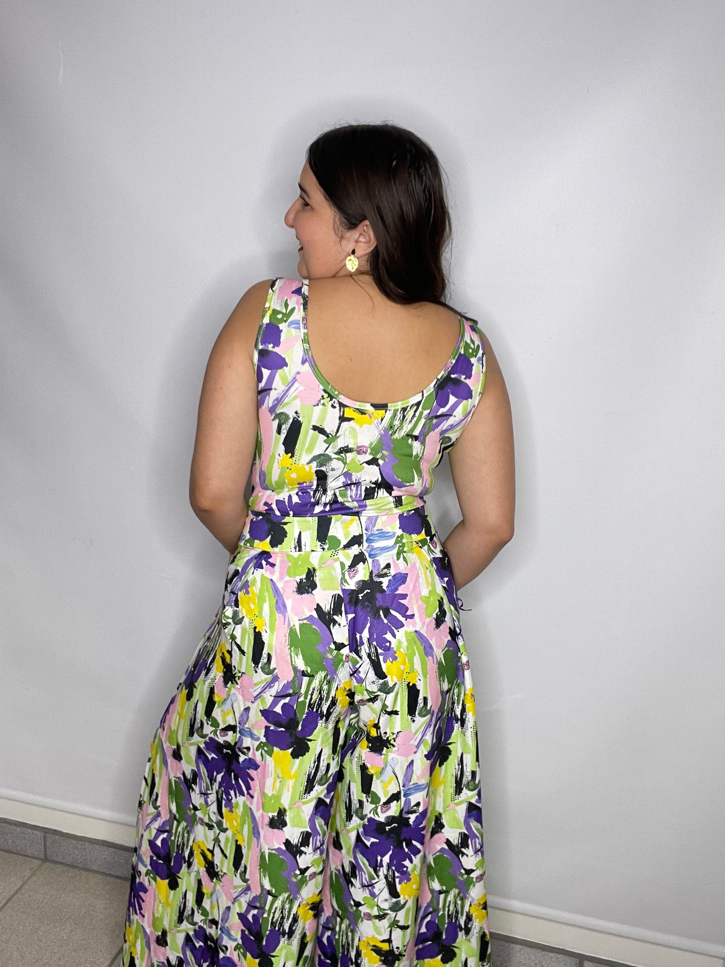 Floral and Paint Print Bodysuit
