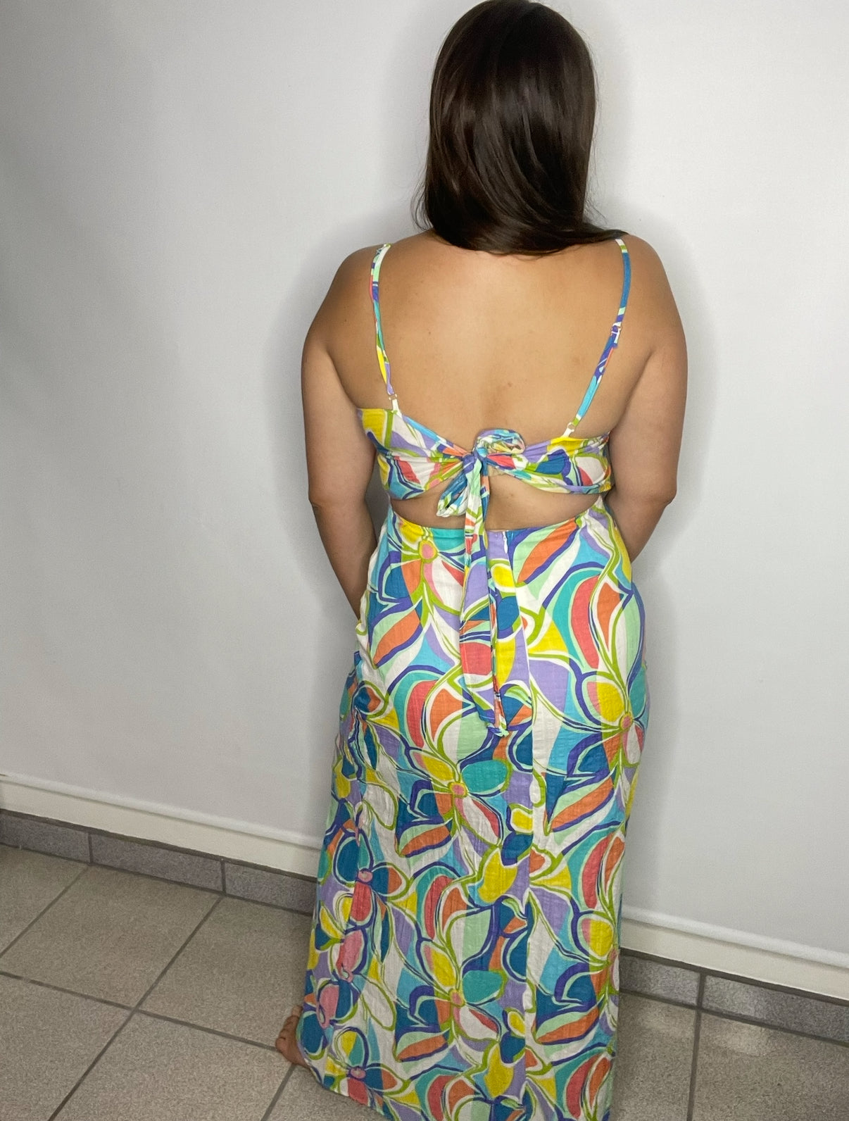 Maxi Dress Multicolor Floral Print