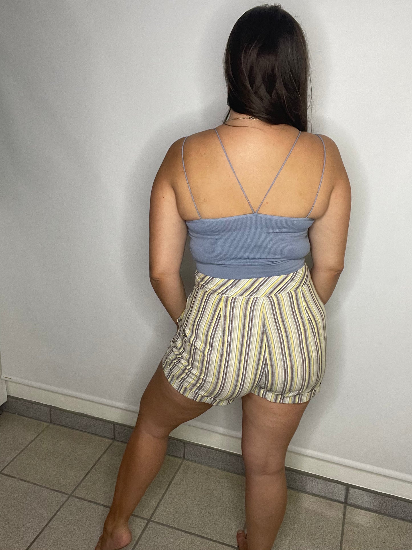 -Spaghetti 4 Straps Crop Top
