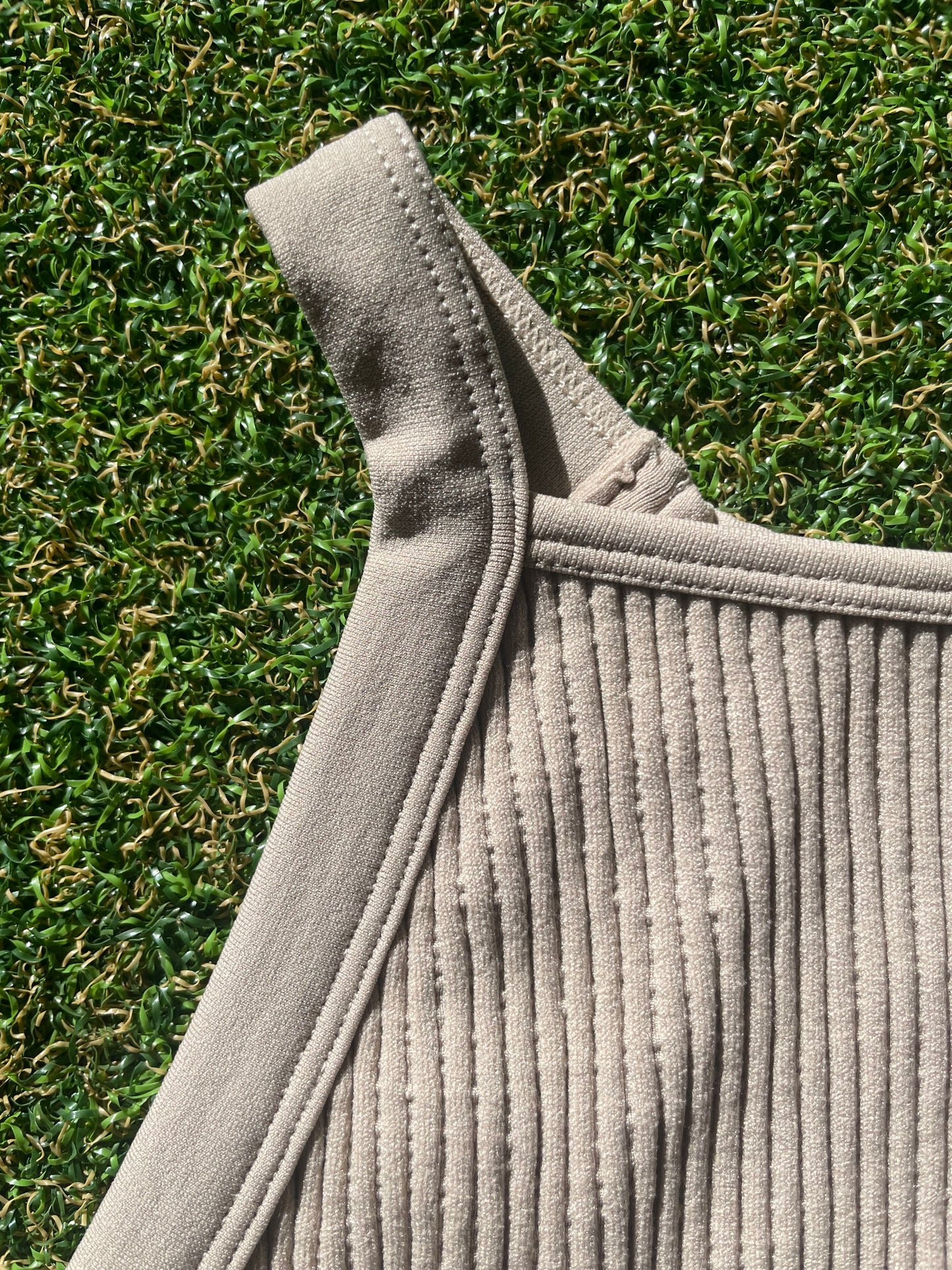 Ribbed High Neck Crop Top