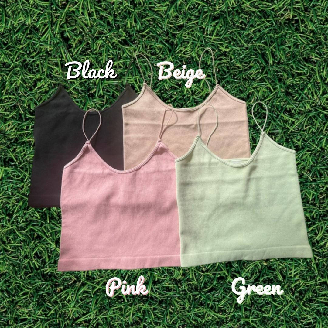 -Spaghetti Straps Crop Top