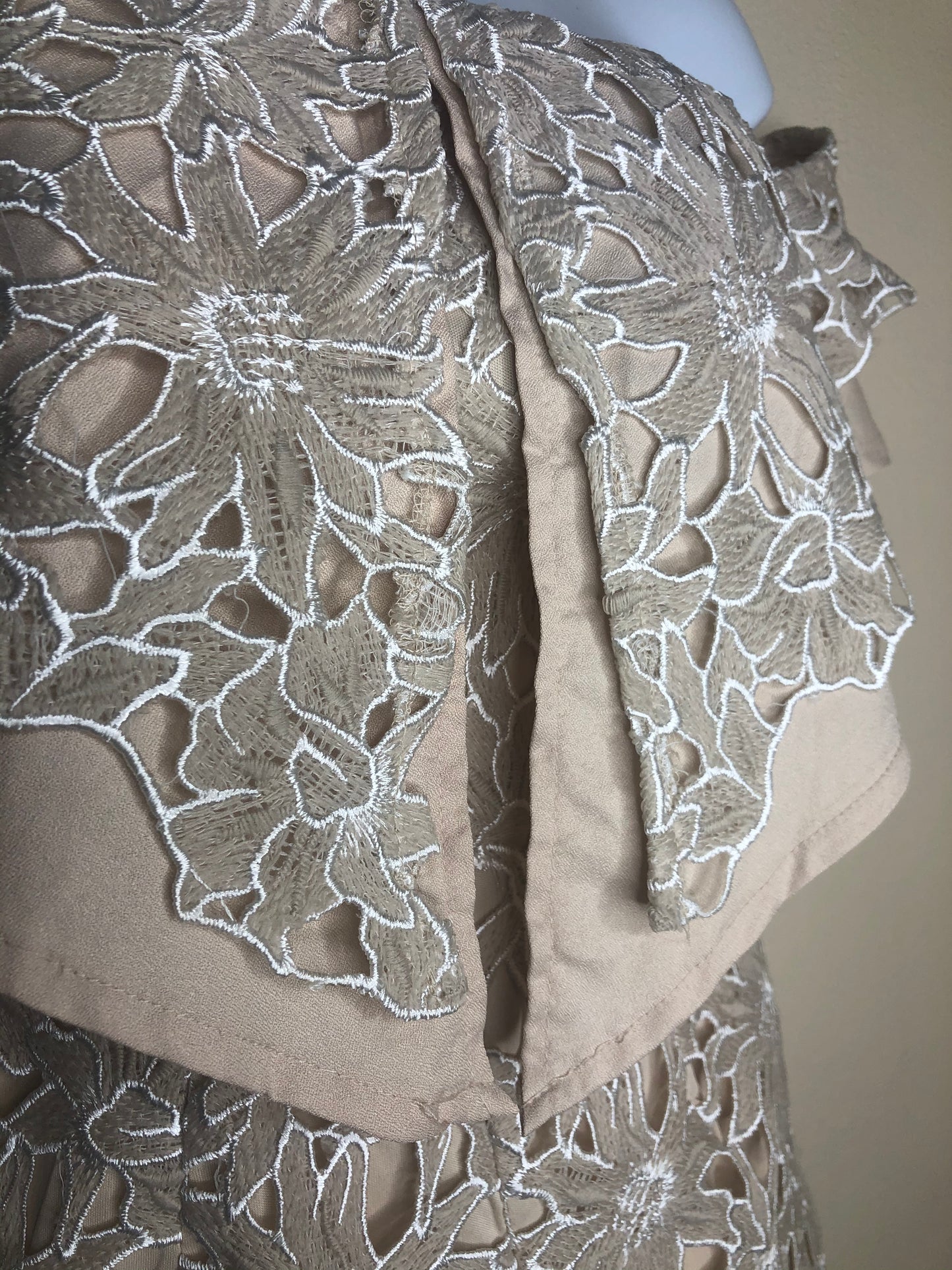 Beige Flowers Romper