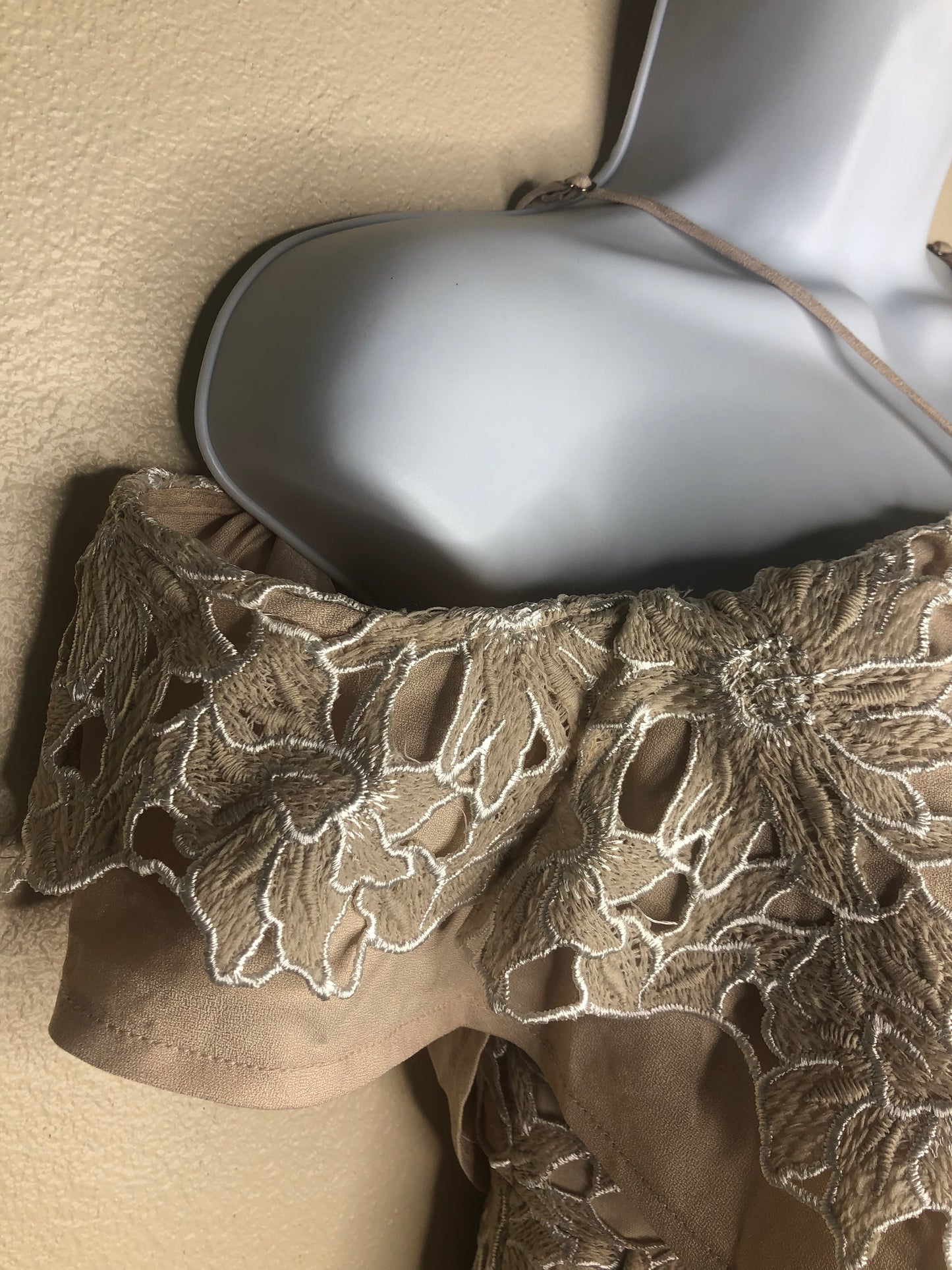 Beige Flowers Romper