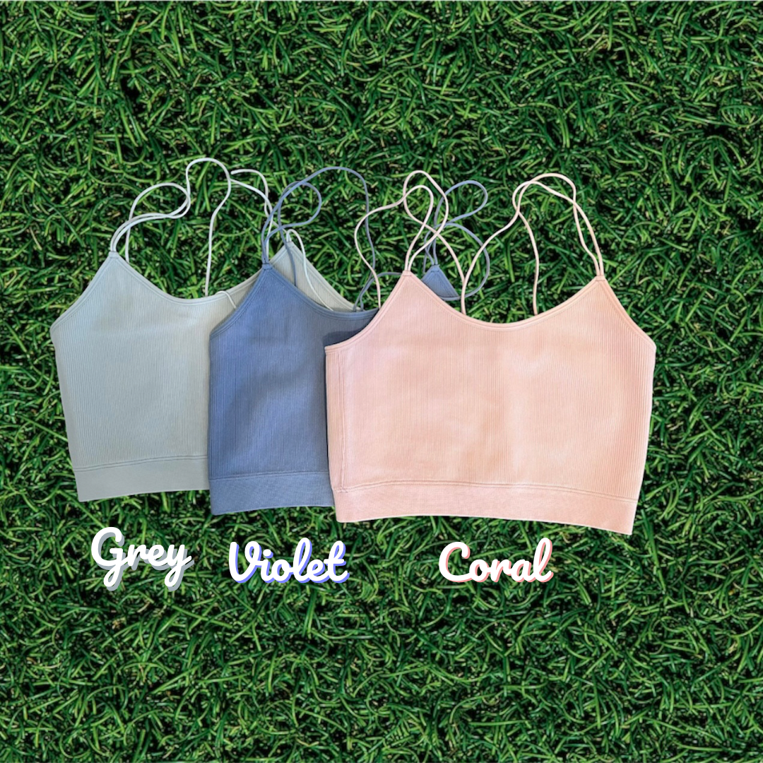 -Spaghetti 4 Straps Crop Top