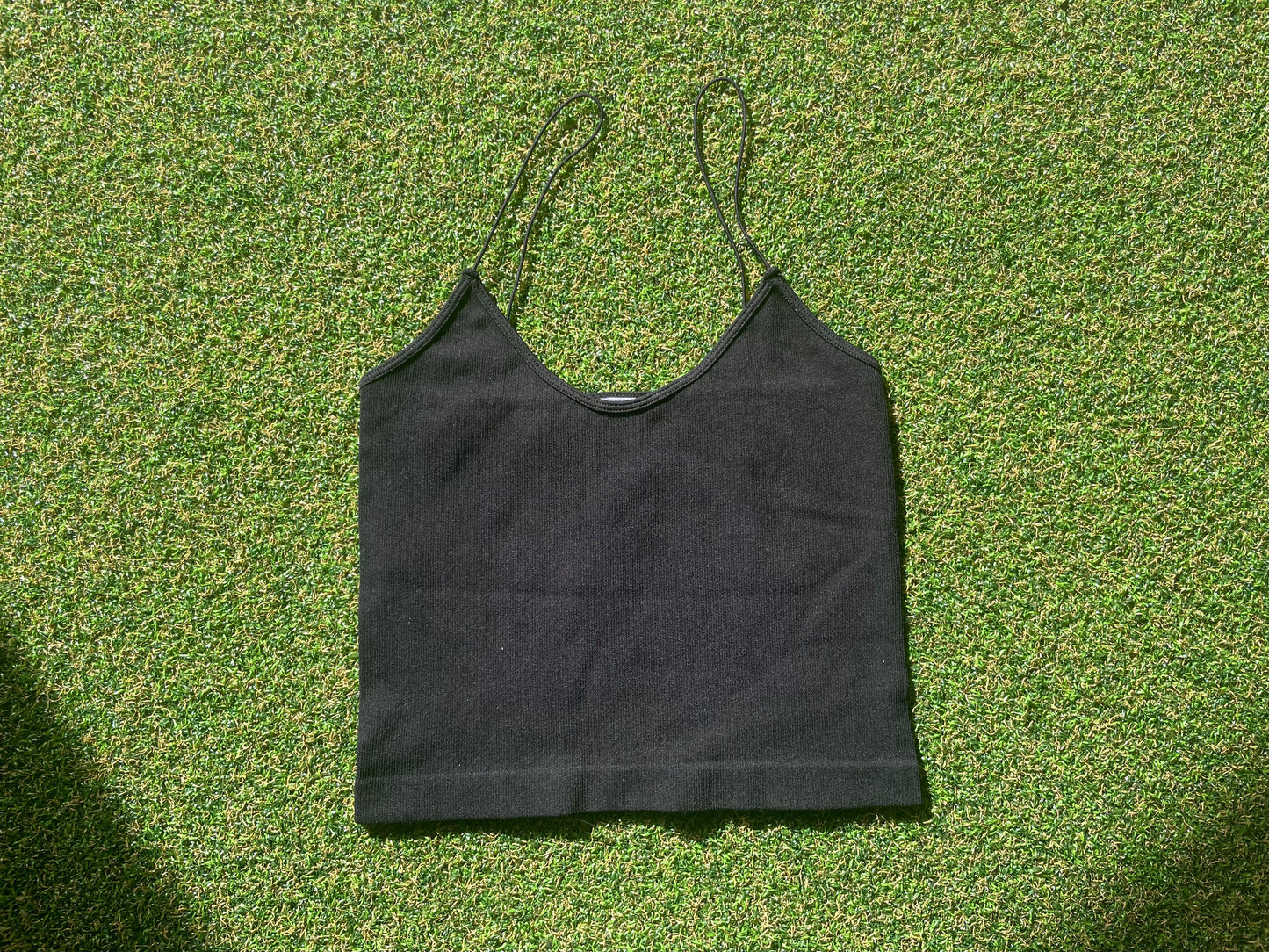 -Spaghetti Straps Crop Top