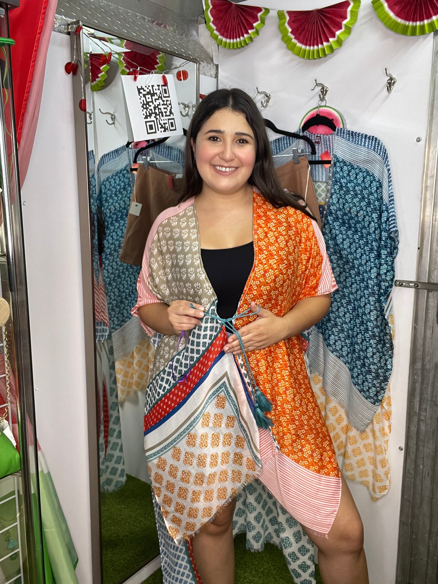 Kimono Tie Front Tassels