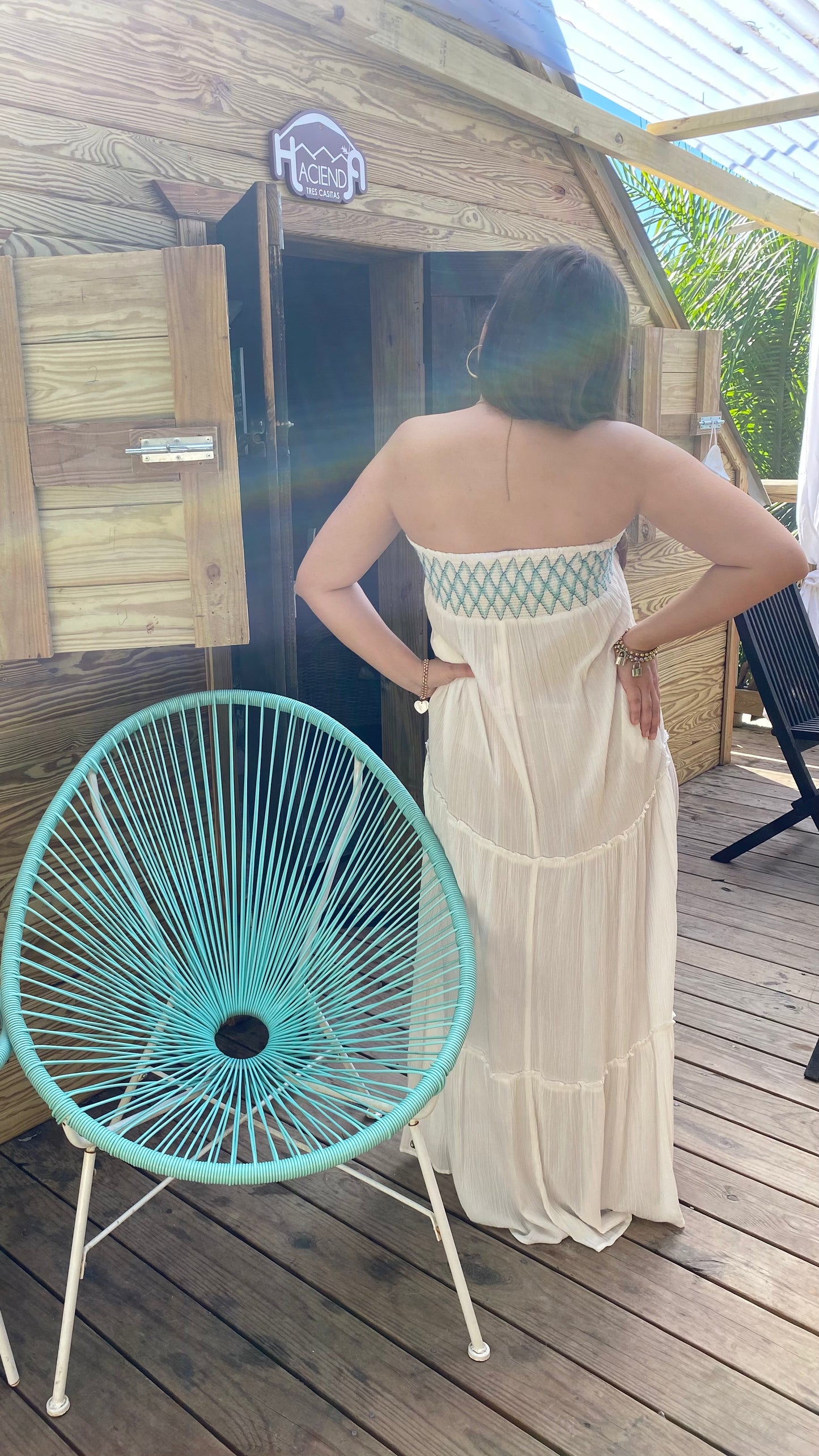 -Strapless maxi dress
