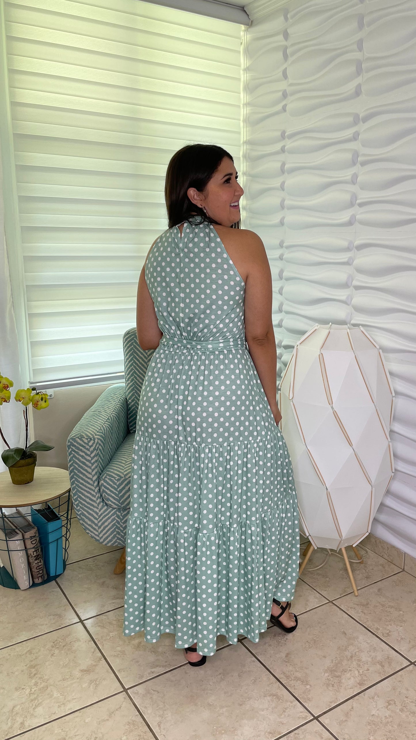 -Polka dot maxi dress