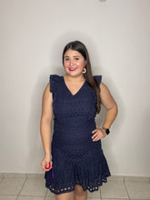 Load image into Gallery viewer, Navy Lace Short Dress
