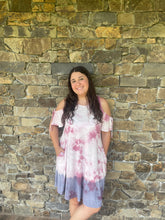 Load image into Gallery viewer, Tie Dye Cold Shoulder Dress
