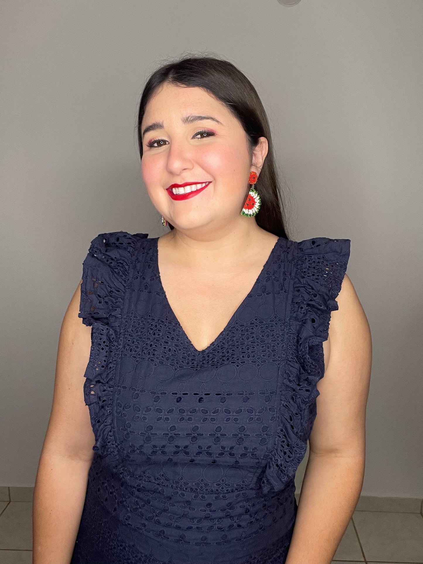 Navy Lace Short Dress