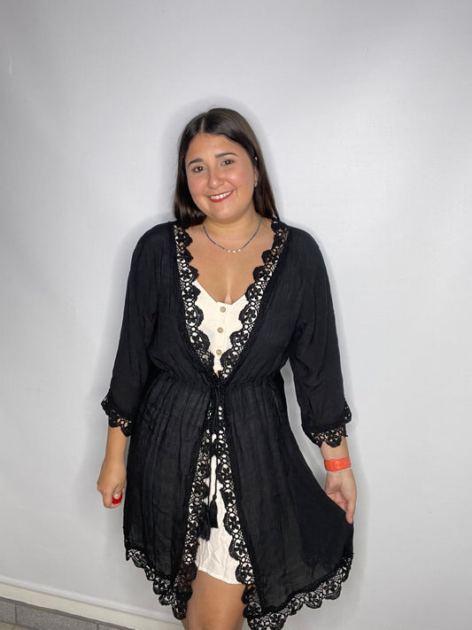 Kimono Negro Encaje