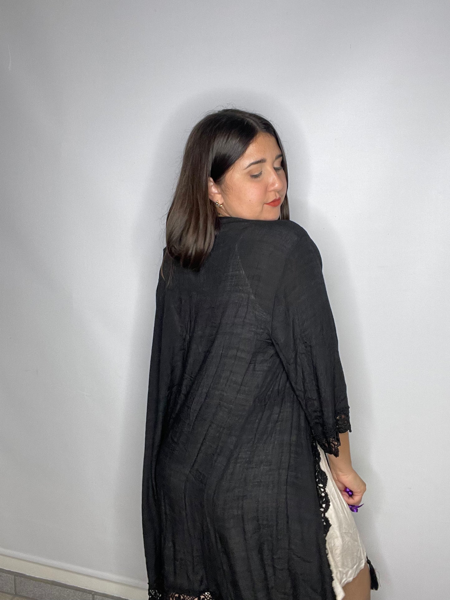 Kimono Negro Encaje