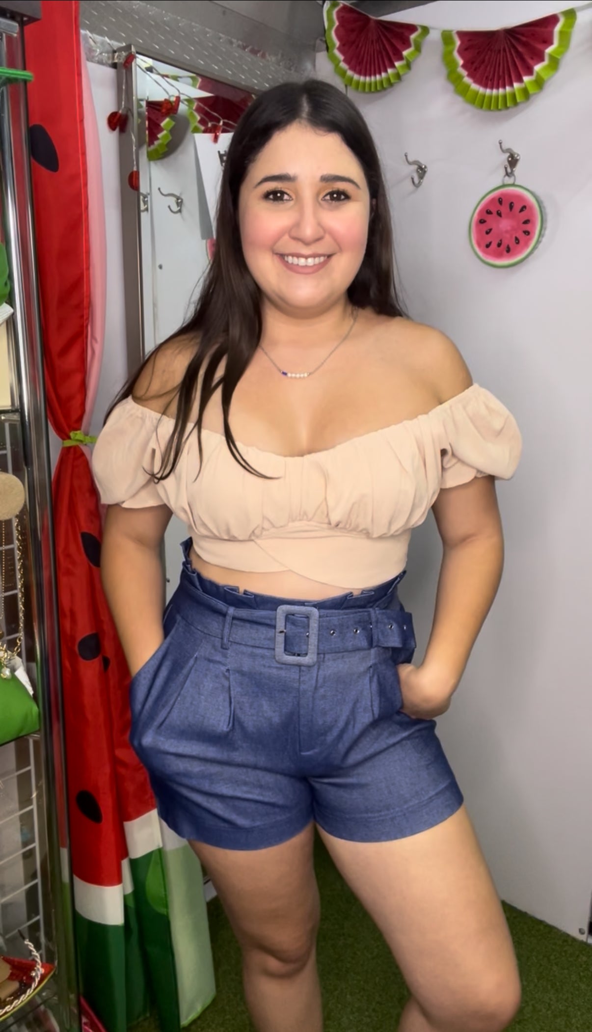 Ruffled Off Shoulder Crop Top