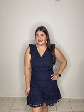 Load image into Gallery viewer, Navy Lace Short Dress
