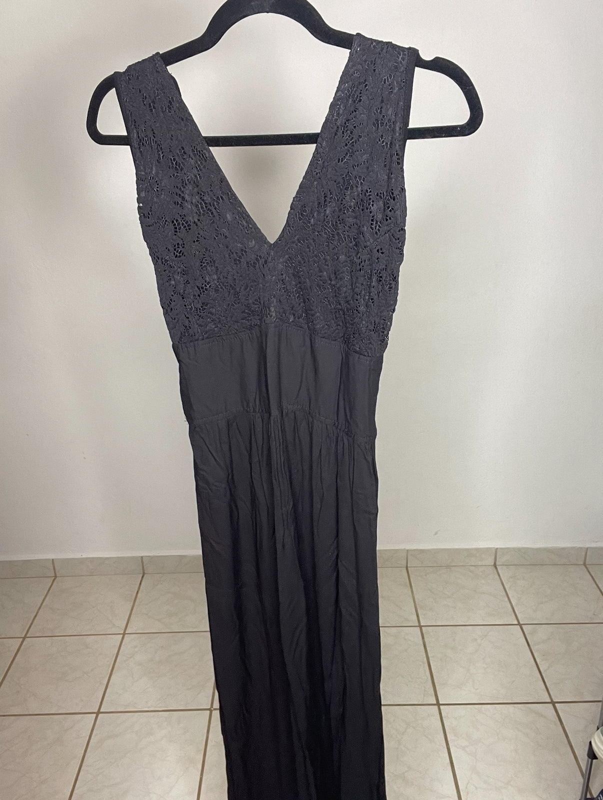 Long Dress with Lace Top