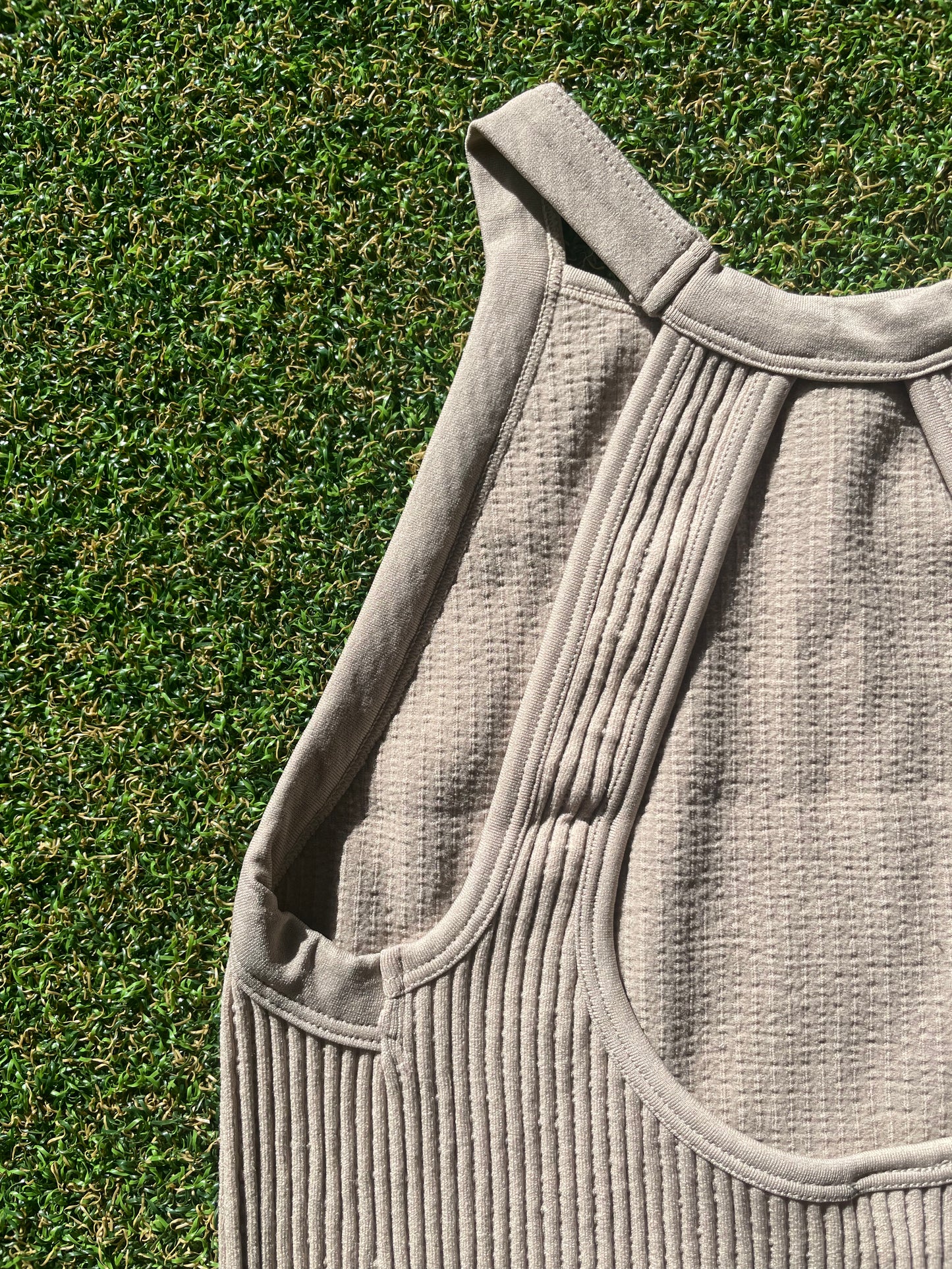 Ribbed High Neck Crop Top