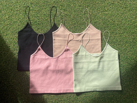 -Spaghetti Straps Crop Top