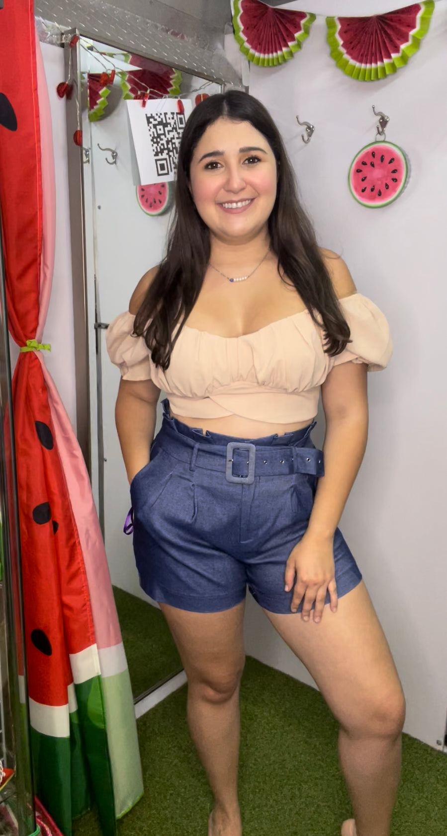 Ruffled Off Shoulder Crop Top