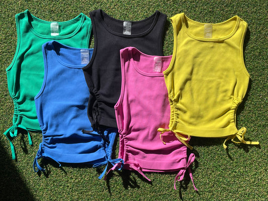 -Scrunched Open Sides Crop Top