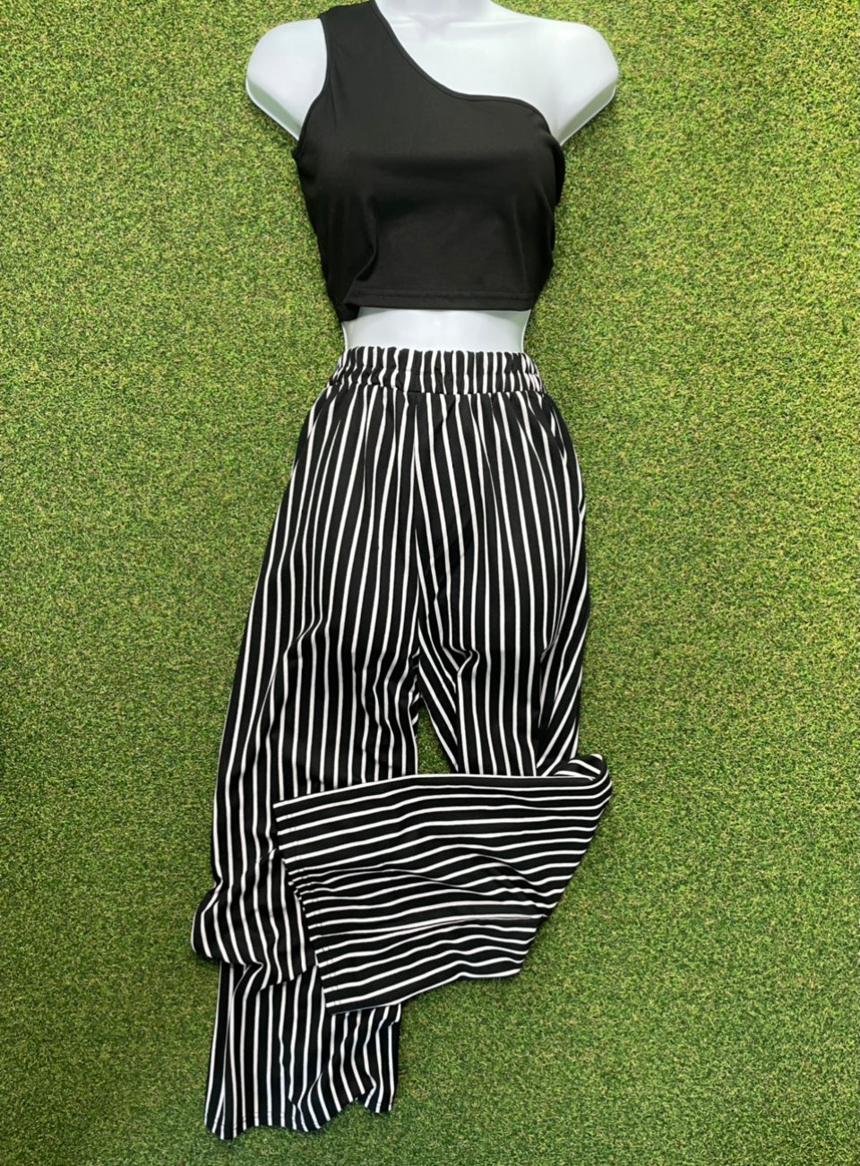 -Striped Palazzo Pants