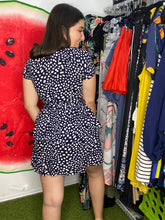 Load image into Gallery viewer, Blue polka dots mini dress
