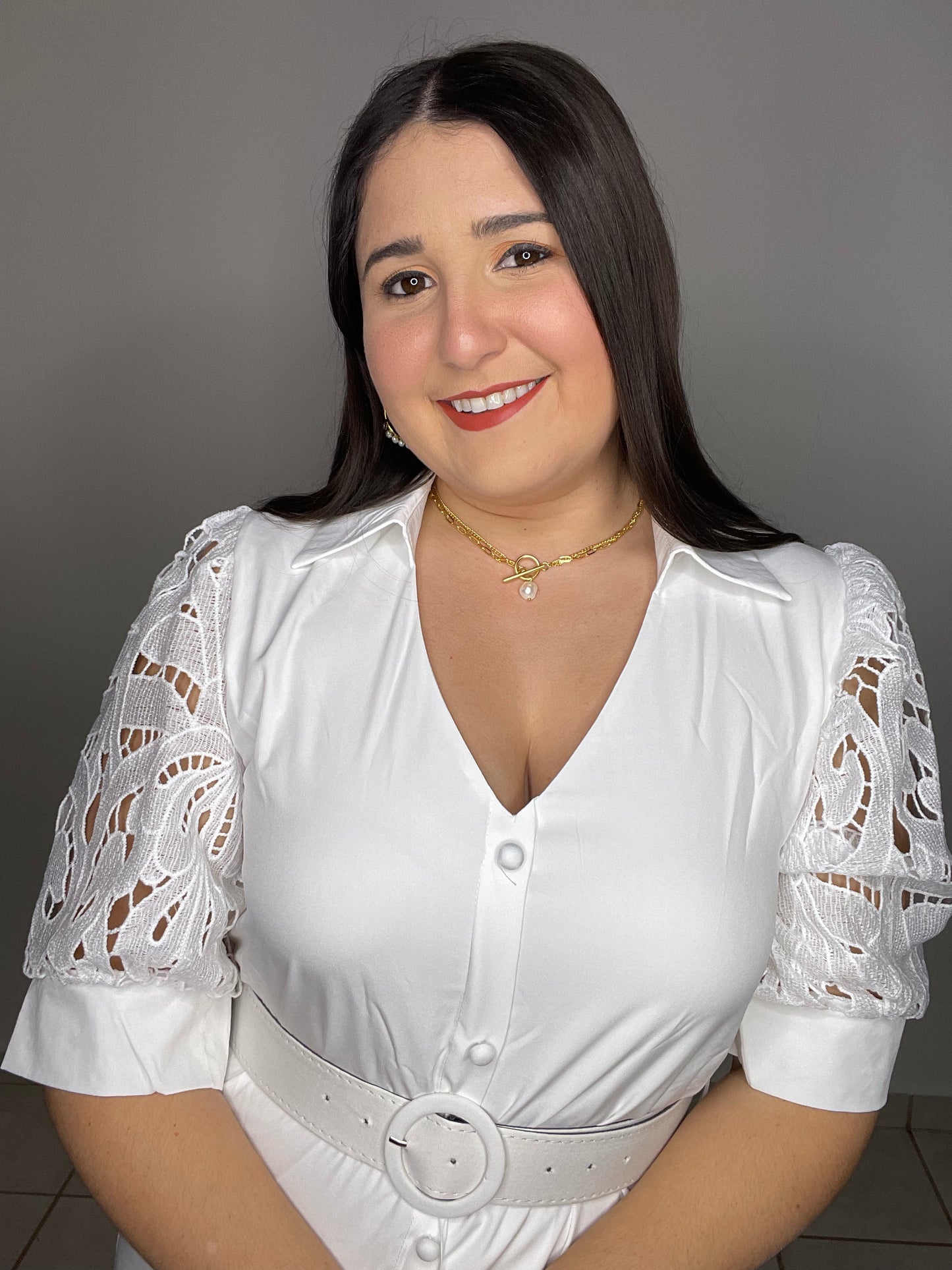 White Elegant Lace Long Dress