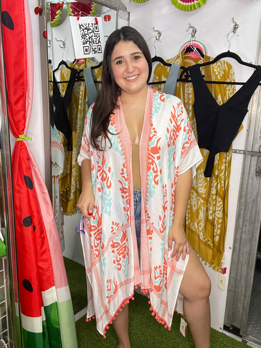 Kimono with pompom