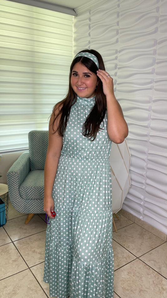 -Polka dot maxi dress