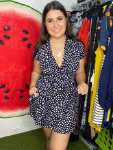 Load image into Gallery viewer, Blue polka dots mini dress
